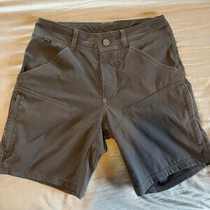 Kuhl Renegade Nylon Outdoor Casual Hiking Shorts | Size 28 in 'Koal' Grey